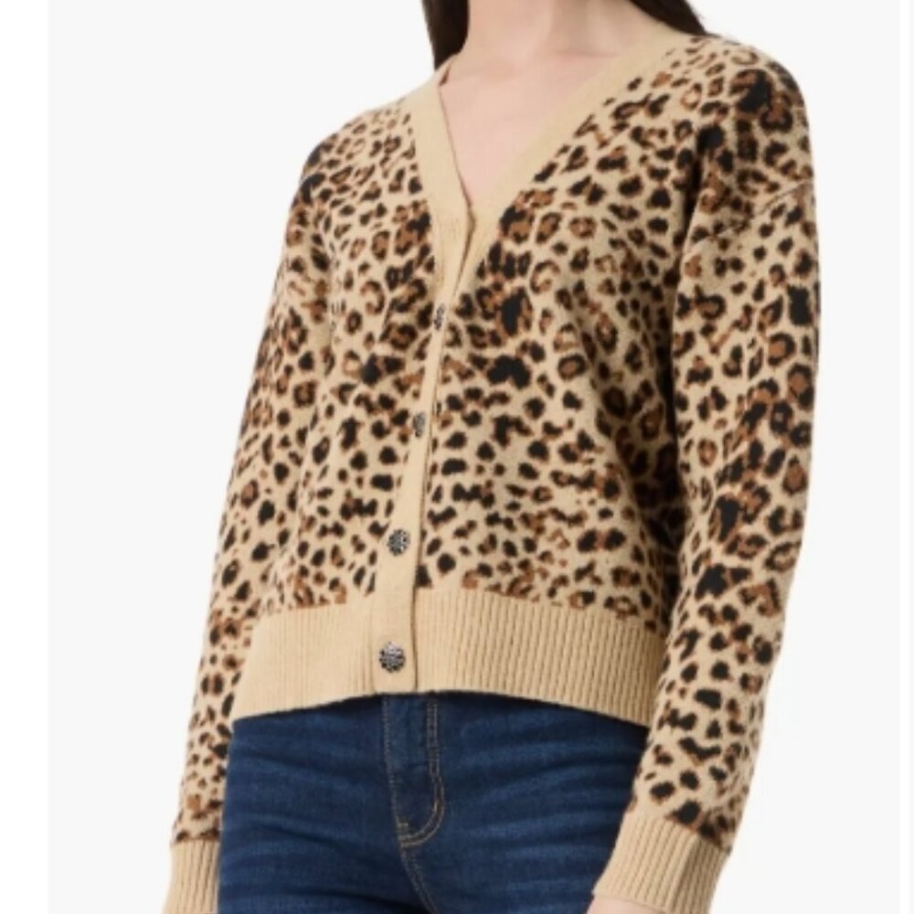 Robert Rodriguez Clio Leopard Print Cardigan — Size Small, NWT,